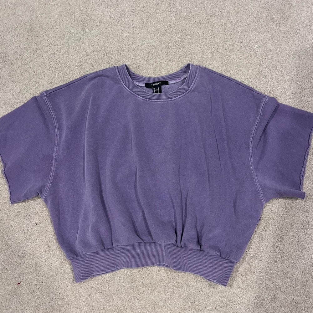 cropped purple workout tee size L